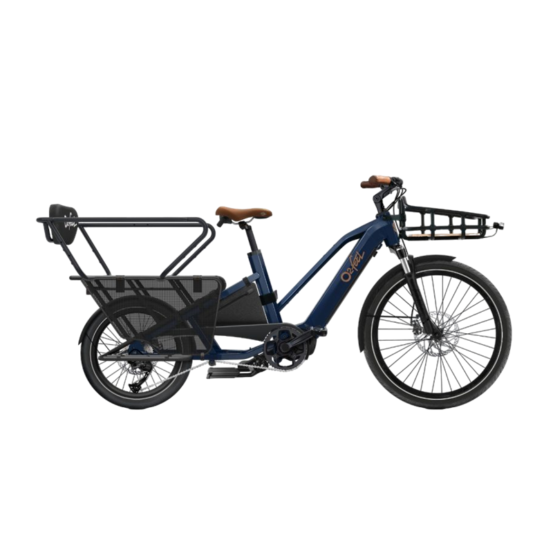 Vélo électrique longtail O2feel Equo Cargo Boost 3.1 720 Family Trapèze Bleu Boréal 2025