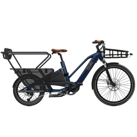 Vélo électrique longtail O2feel Equo Cargo Boost 3.1 720 Family Trapèze Bleu Boréal 2025