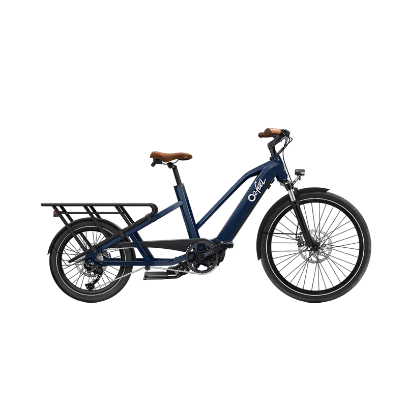 Vélo électrique longtail O2feel Equo Cargo Boost 3.1 432 Trapèze Bleu Boréal 2025