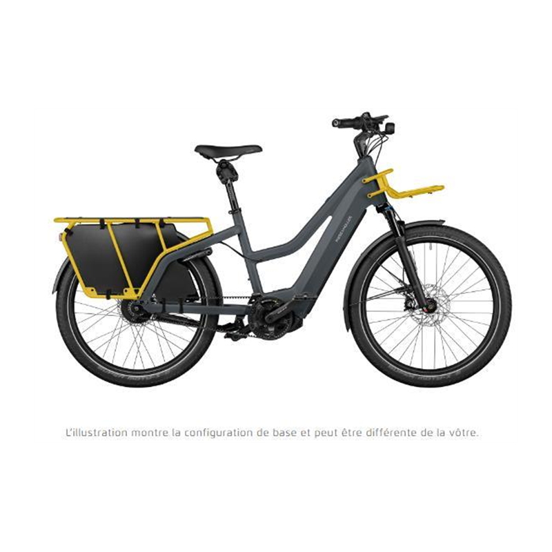 Vélo électrique longtail Riese & Muller Multicharger2 Mixte GT Vario (PBAC.750.RX.I100.SB) Trapèze Utility Grey/Curry 2025