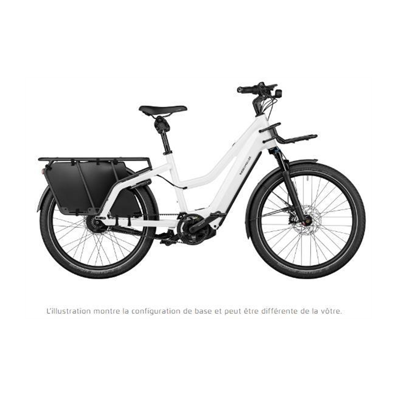 Vélo électrique longtail Riese & Muller Multicharger2 Mixte GT Vario (PBAC.750.RX.I100.SB) Trapèze Pearl White/Black 2025