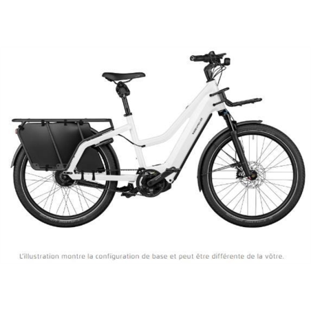 Vélo électrique longtail Riese & Muller Multicharger2 Mixte GT Vario (PBAC.750.RX.I100.SB) Trapèze Pearl White/Black 2025