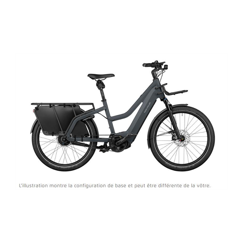 Vélo électrique longtail Riese & Muller Multicharger2 Mixte GT Vario (PBAC.750.RX.I100.SB) Trapèze Utility Grey/Black 2025