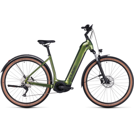 Vélo électrique Cube Nuride Hybrid Pro 625 Allroad Easy Entry Shinymoss´n´black 2024