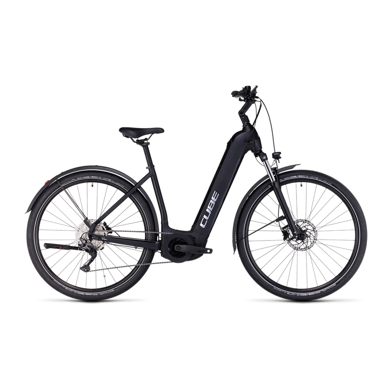 Vélo électrique Cube Nuride Hybrid Pro 625 Allroad Easy Entry Black´n´metal 2024