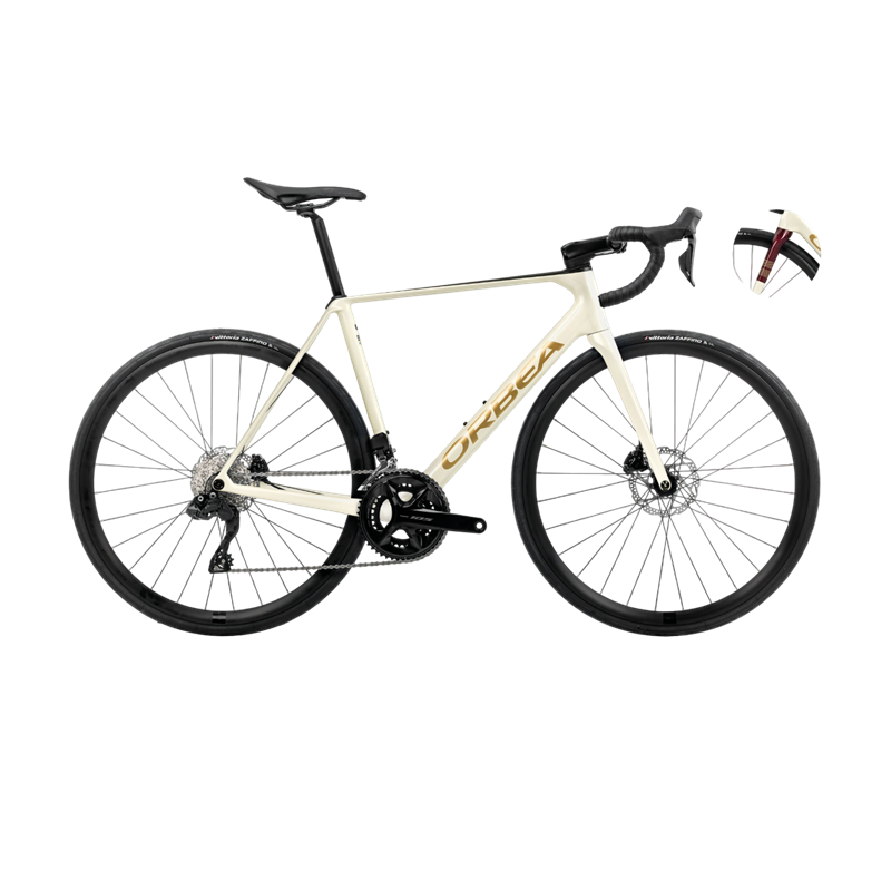 Vélo de route Orbea ORCA M30i Ivory White - Burgundy - Vulca 2025