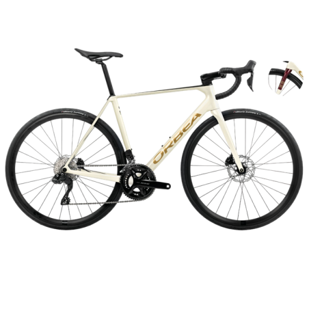 Vélo de route Orbea ORCA M30i Ivory White - Burgundy - Vulca 2025