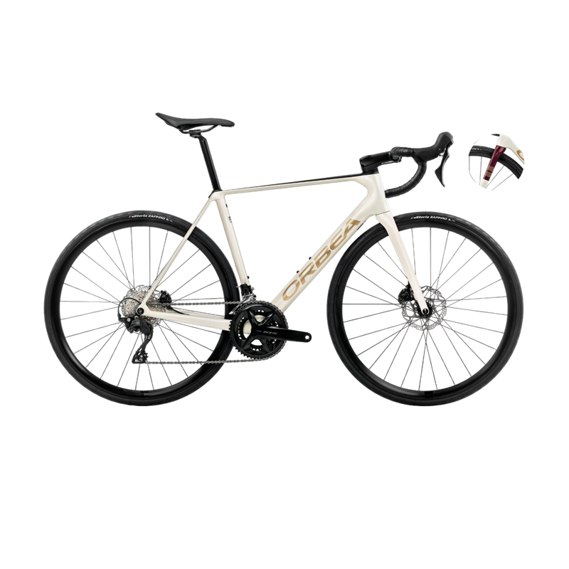 Vélo de route Orbea ORCA M30 Ivory White - Burgundy - Vulca 2025