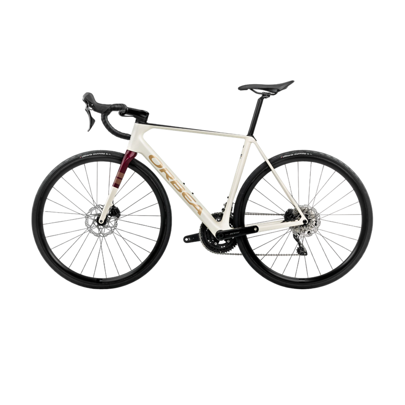 Vélo de route Orbea ORCA M30 Ivory White - Burgundy - Vulca 2025