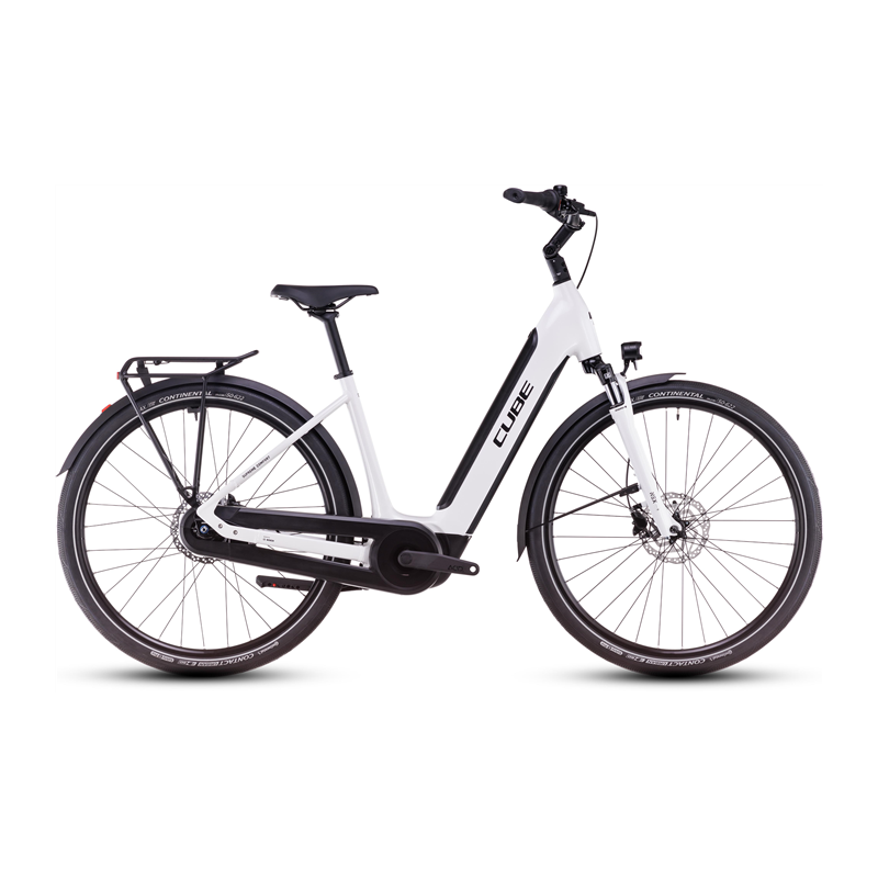 Vélo électrique Cube Supreme Hybrid Comfort One 500 Easy Entry metallicwhite´n´black 2025