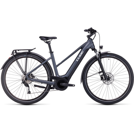 Vélo électrique Cube Touring Hybrid One 500 Trapèze Grey´n´white 2024
