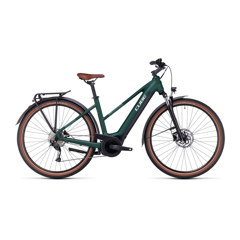 Vélo électrique Cube Touring Hybrid One 625 Trapèze Darkgreen´n´green 2024