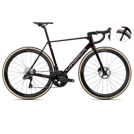 Vélo de route Orbea Orca M20i LTD PWR Wine Red - Titanium (Gloss) 2025