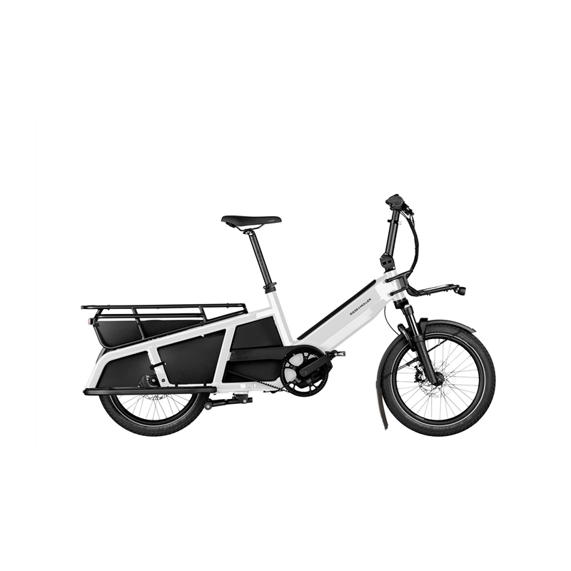 Vélo électrique longtail Riese & Muller Multitinker vario (PBA.SG.625.KSB) Easy Entry Pearl White/Black 2025